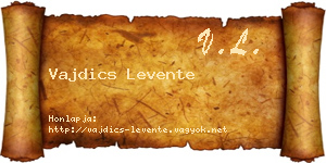 Vajdics Levente névjegykártya
